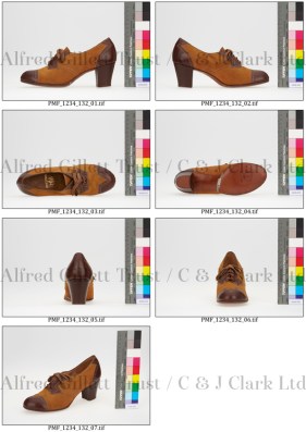 Contact sheet showing the images captured for a typical shoe as part of the project ©Alfred Gillett Trust / C & J Clark Ltd