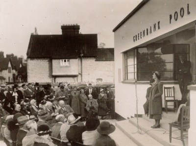 The opening of Greenbank Pool in Street, in 1937