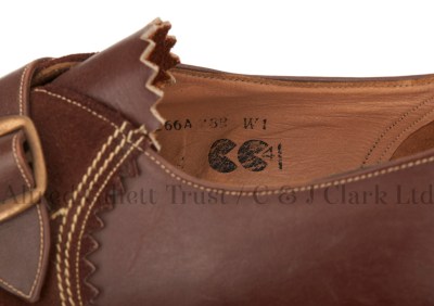 Typical detail shot as captured by the project team. In this case the detail of interest is the 'CC41' utility mark stamped on the lining ©Alfred Gillett Trust / C & J Clark Ltd